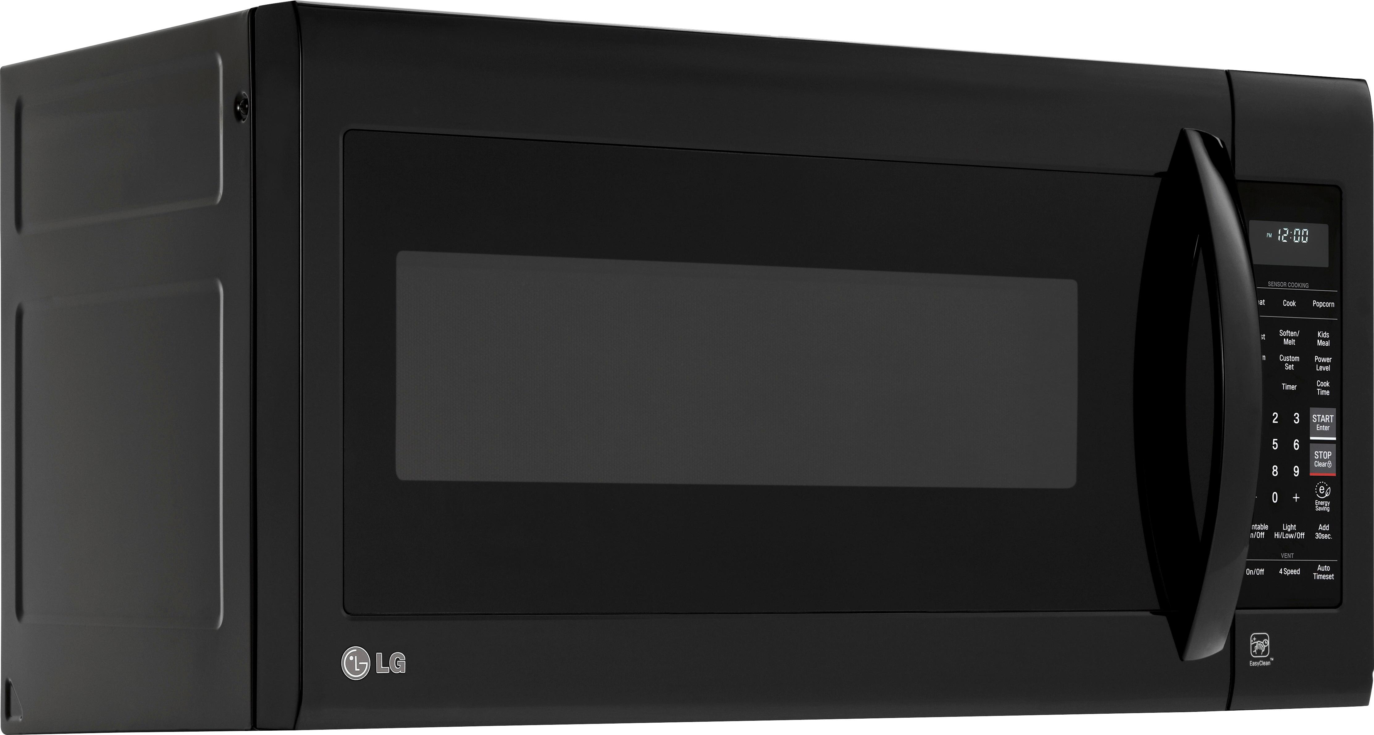 Angle View: LG - 2.0 Cu. Ft. Over-the-Range Microwave - Smooth Black