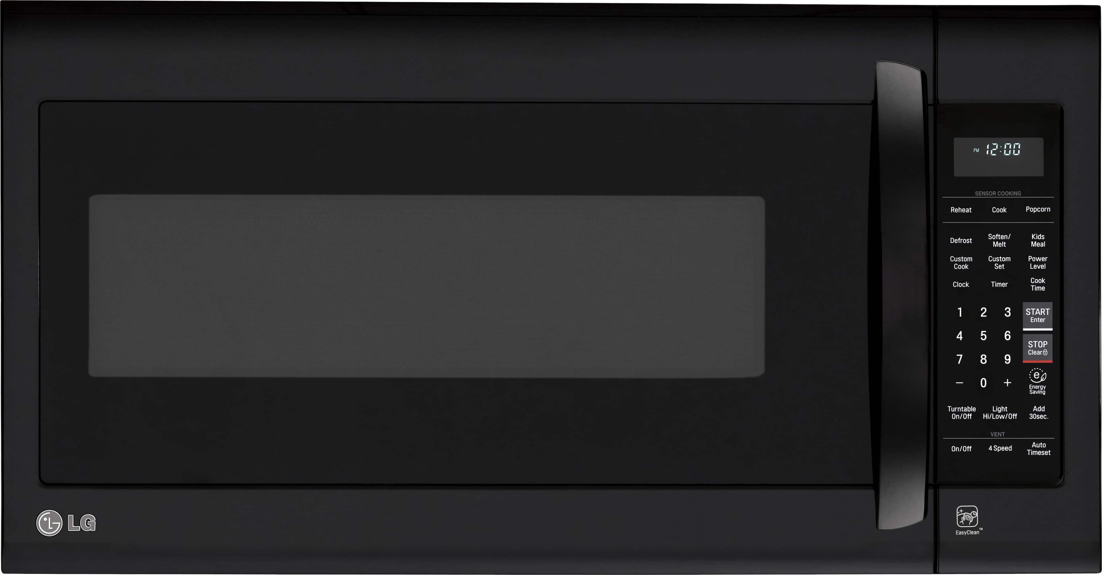 Front. LG - 2.0 Cu. Ft. Over-the-Range Microwave - Smooth Black.