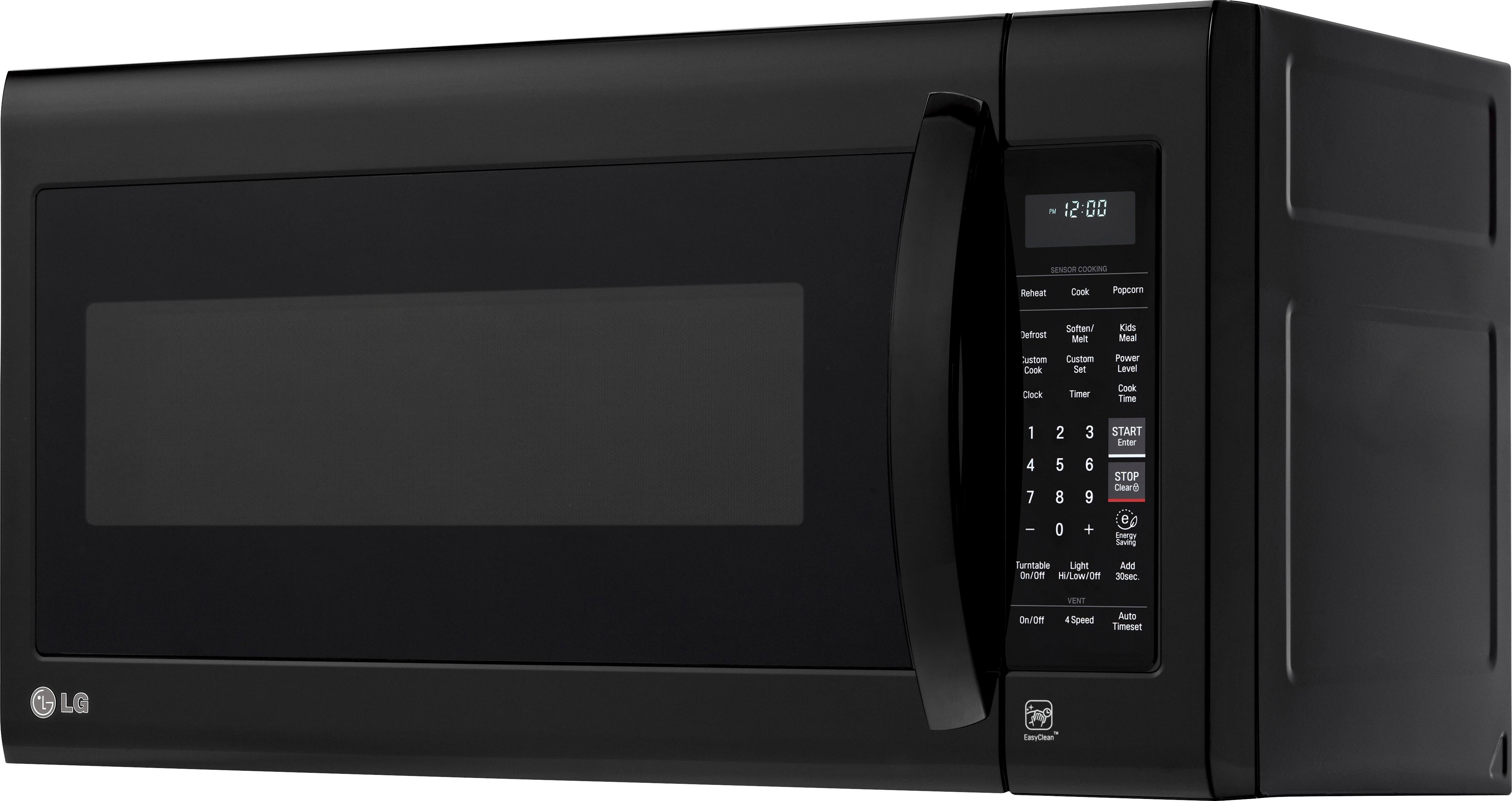 Left View: LG - 2.0 Cu. Ft. Over-the-Range Microwave - Smooth Black