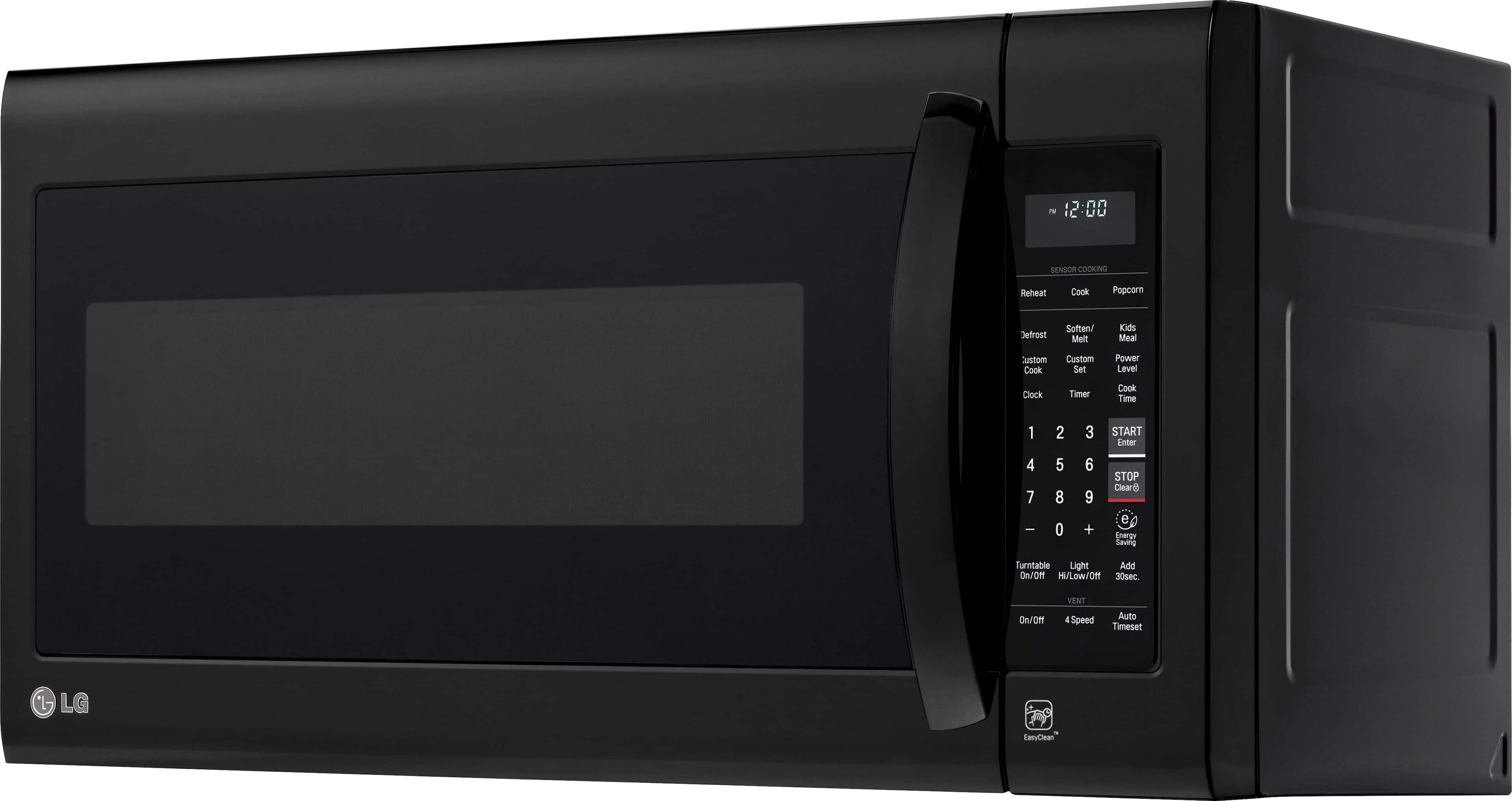 Left. LG - 2.0 Cu. Ft. Over-the-Range Microwave - Smooth Black.