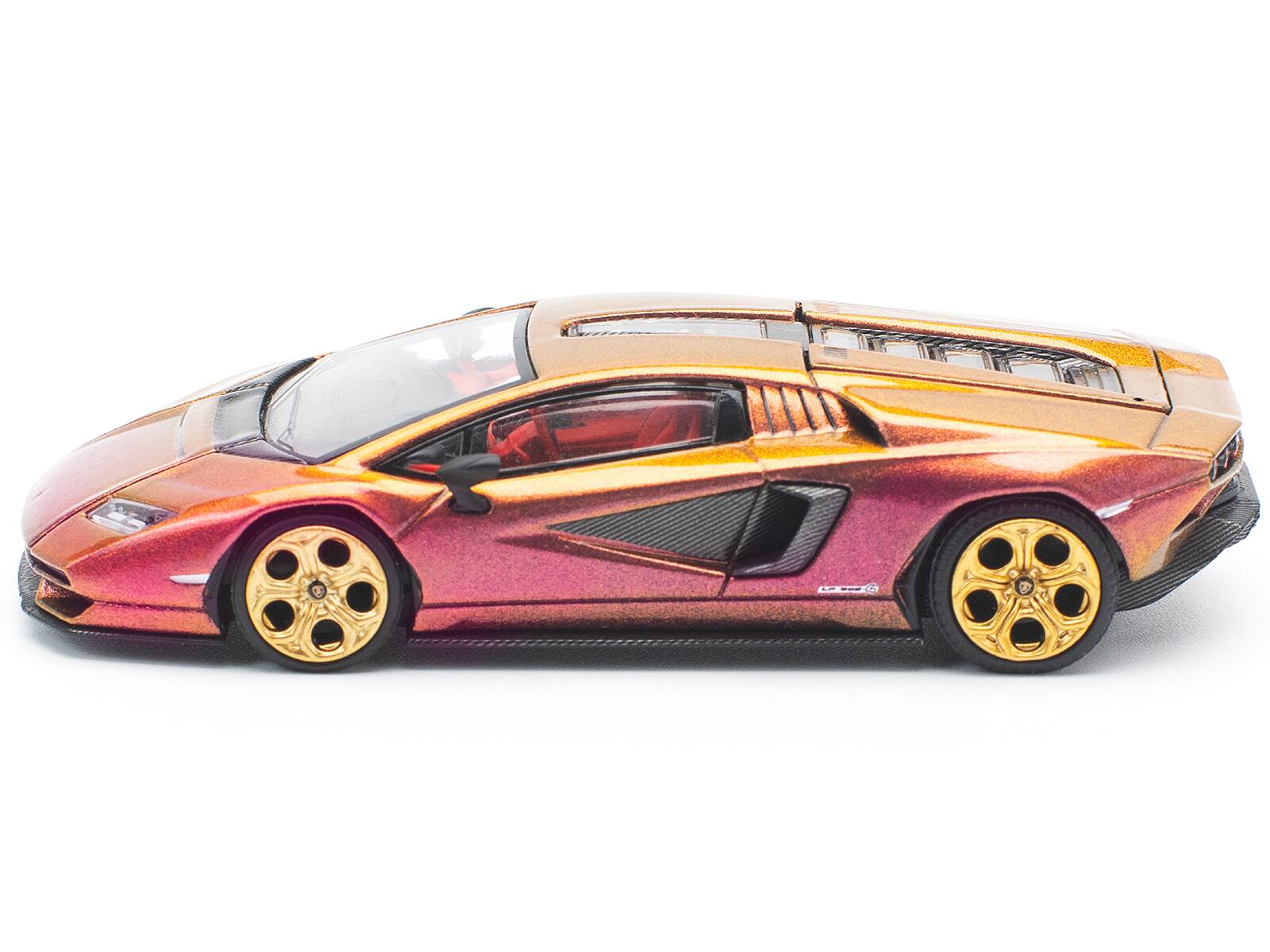 Left. Pop Race - Lamborghini Countach LPI 800-4 Blu Hal Metallic 1/64 Diecast Model Car by Pop Race - Multicolor.