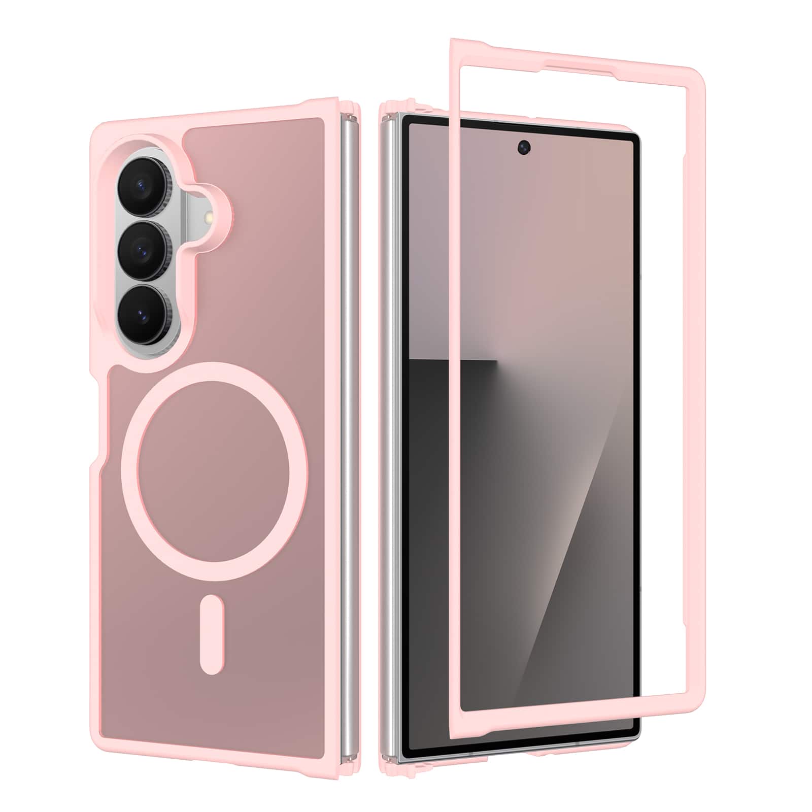 Dteck - Magnetic Shockproof Case for Samsung Galaxy Z Fold8 Ultra, Matte Translucent Slim Cover with Raised Edge Screen Camera - Pink price history on PriceWatchPro
