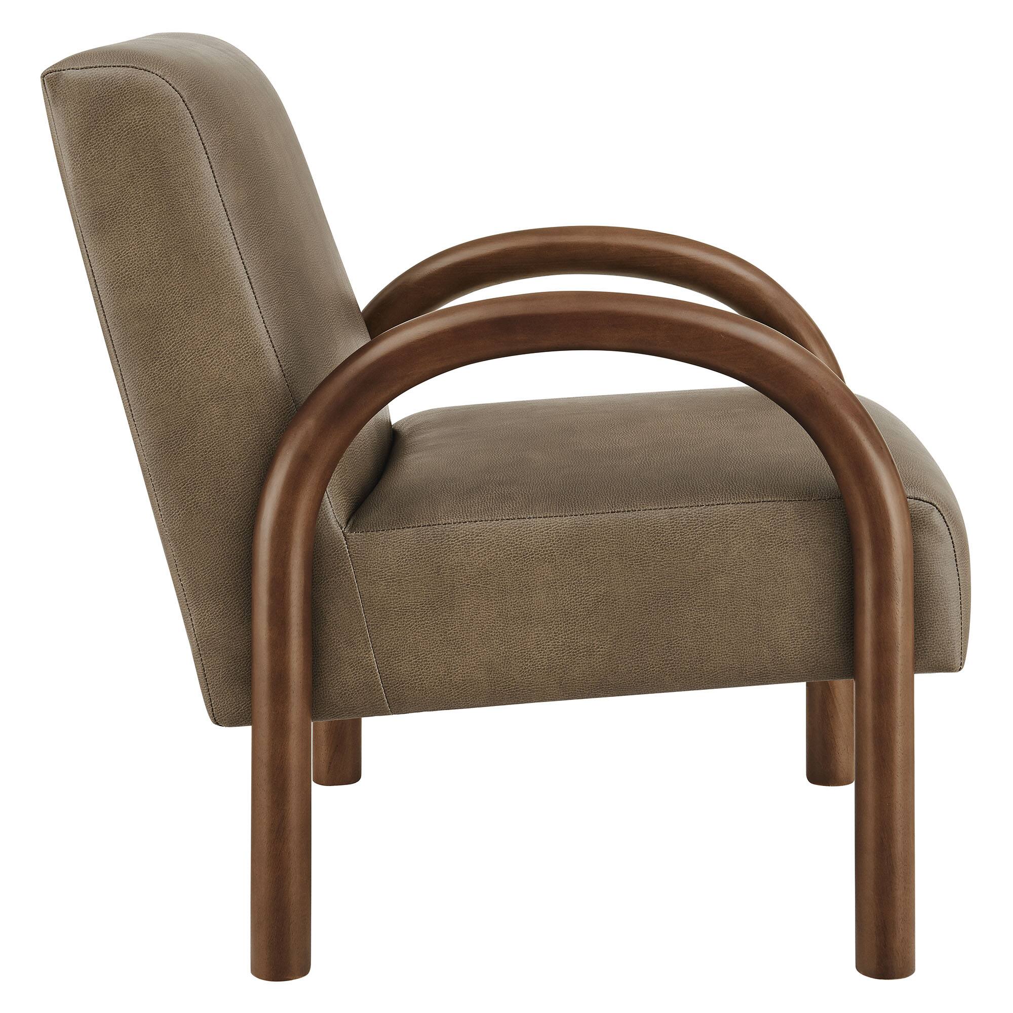 Alt View 2. Modway - Lunet Faux Leather Upholstered Accent Chair by Modway - Mushroom.