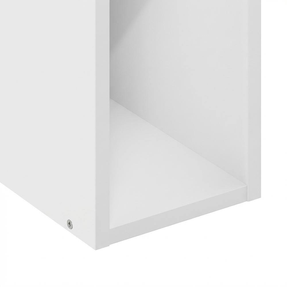 Alt View 2. FurniFact - Wooden White Bookcase with Compact Design and Ample Storage Space - White.