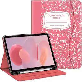 Kitcheniva - iPad 10th Generation 2022 Case With Stand And Pocket 10.9'' Pink White - Pink Wihte