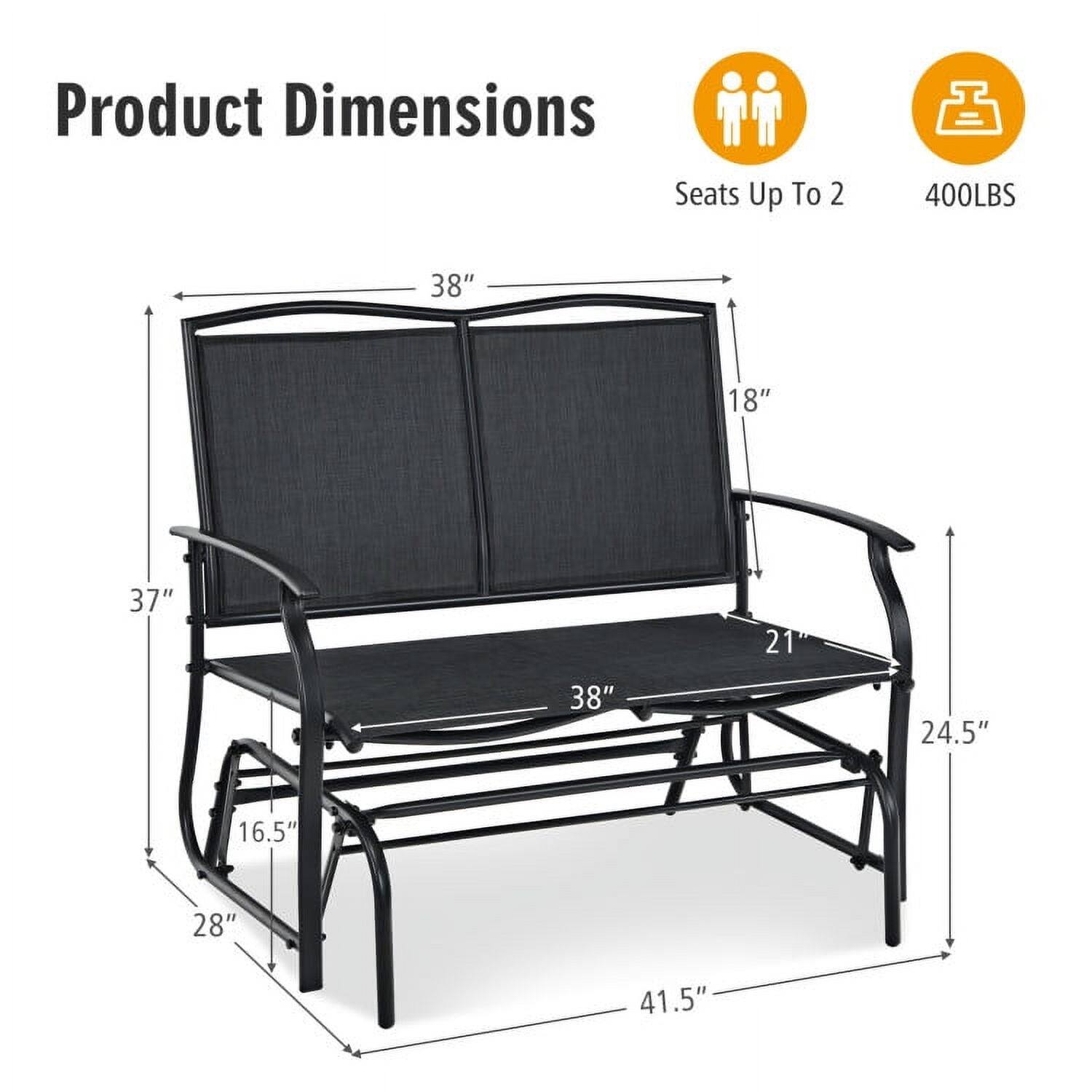 Product Dimensions  
Seats Up To 2  
400LBS  

38"  
18"  
37"  
21"  
38"  
24.5"  
16.5"  
28"  
41.5"