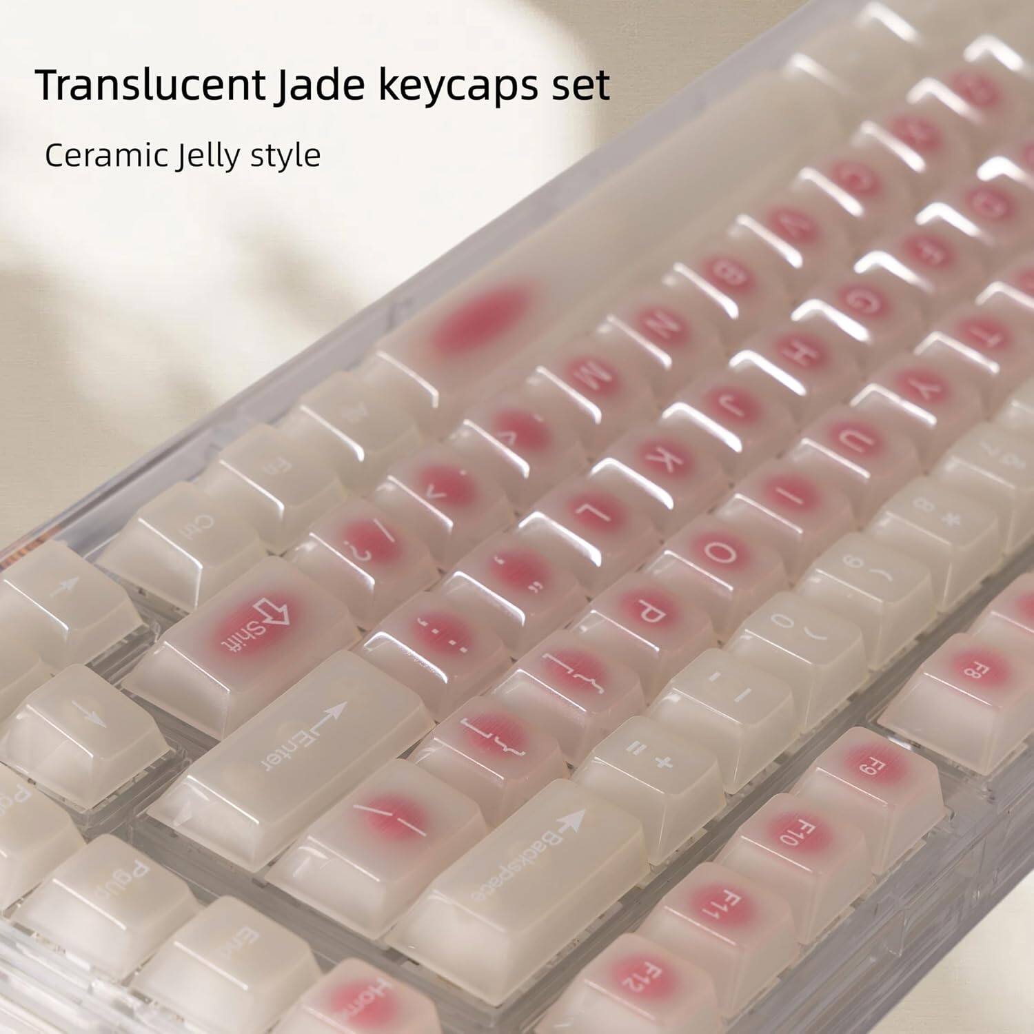 Translucent Jade keycaps set  
Ceramic Jelly style