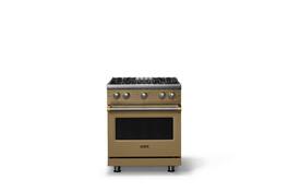 Viking - 30 in. Wide Pro 5 Series 4.0 Cu. Ft. Freestanding Sealed 4 Burner Gas Convection Range - Golden Hour/Brushed Brass - Golden Hour