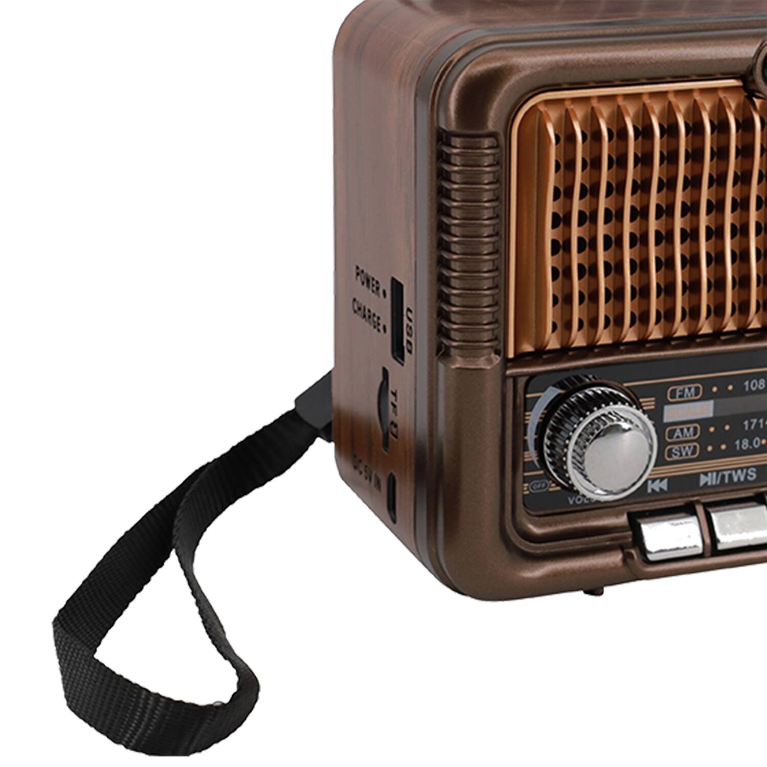 QFX Retro Style Portable AM/FM/Shortwave Radio R 50, Bluetooth