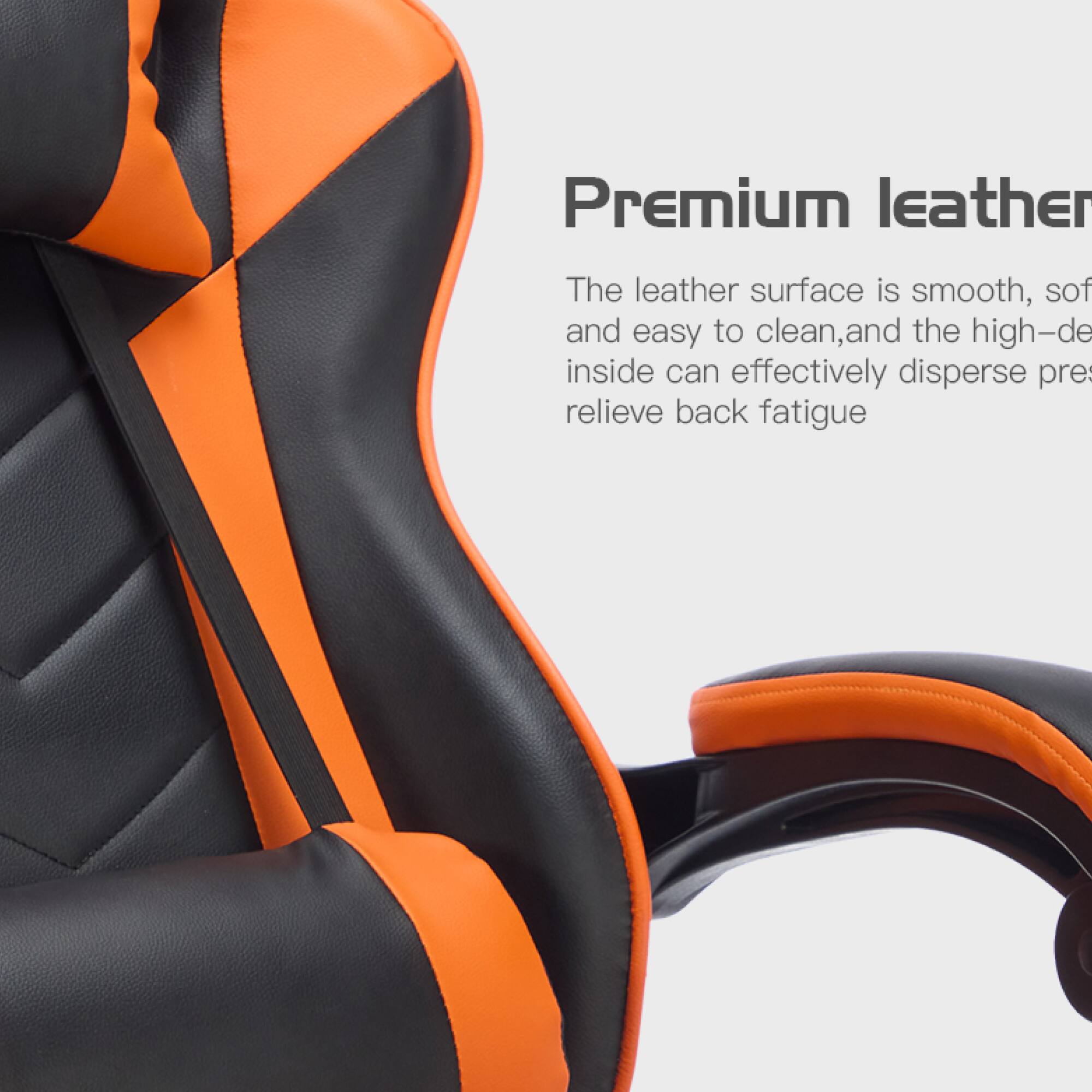Premium leather

The leather surface is smooth, soft, and easy to clean. The high-density inside can effectively disperse pressure and relieve back fatigue.