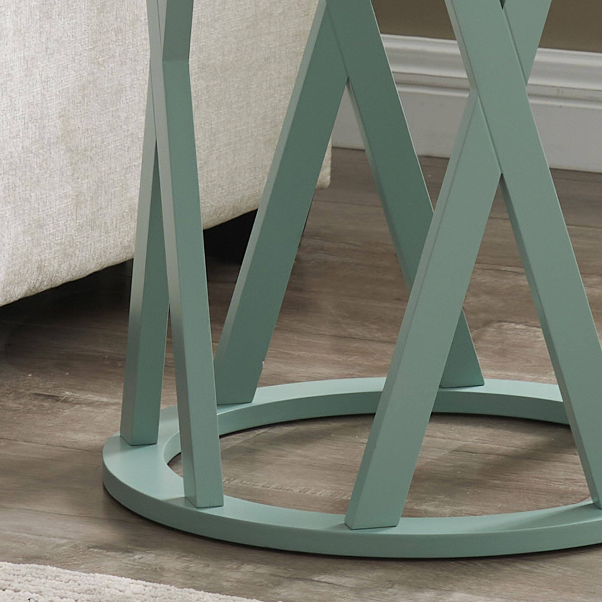 Alt View 2. Kings Brand Furniture - Kings Brand Furniture Emma Side End Table - Modern Round Farmhouse Accent Table - White.