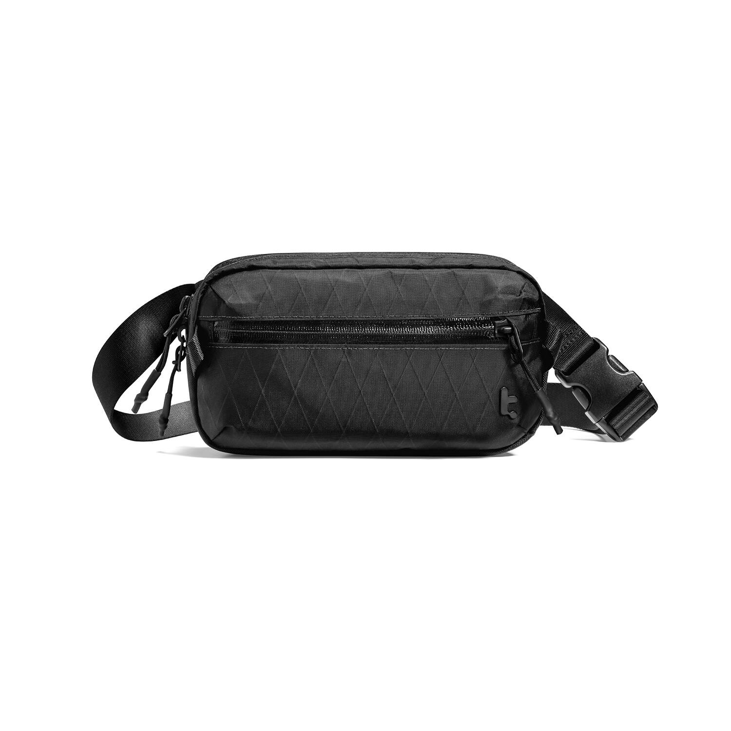 Angle. tomtoc - Aviator-T35 1.5L X-Pac Sling Bag with RFID Blocking, Minimalist Crossbody Bag Chest Shoulder Pack for Travel, Everyday - Black.