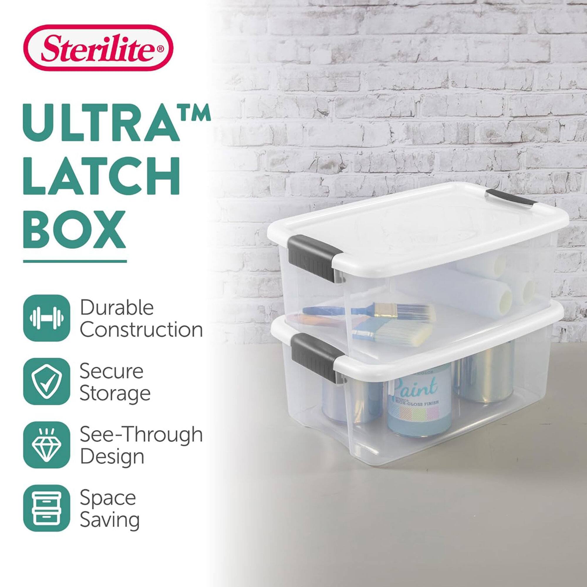 Sterilite™ ULTRA™ LATCH BOX  
Durable Construction  
Secure Storage  
See-Through Design  
Space Saving  
Paint