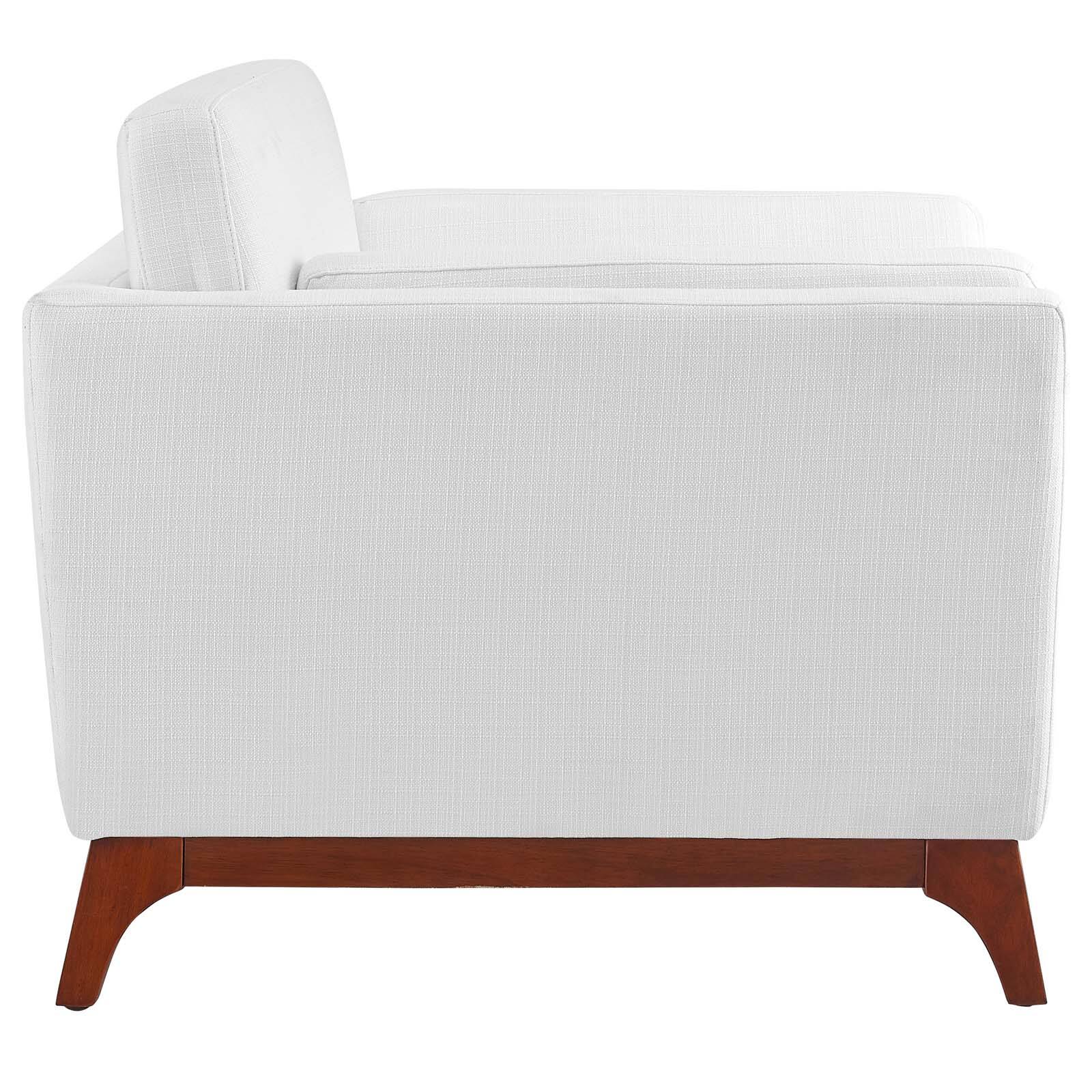 Left. Modway - Chance Upholstered Fabric Armchair by Modway - White.