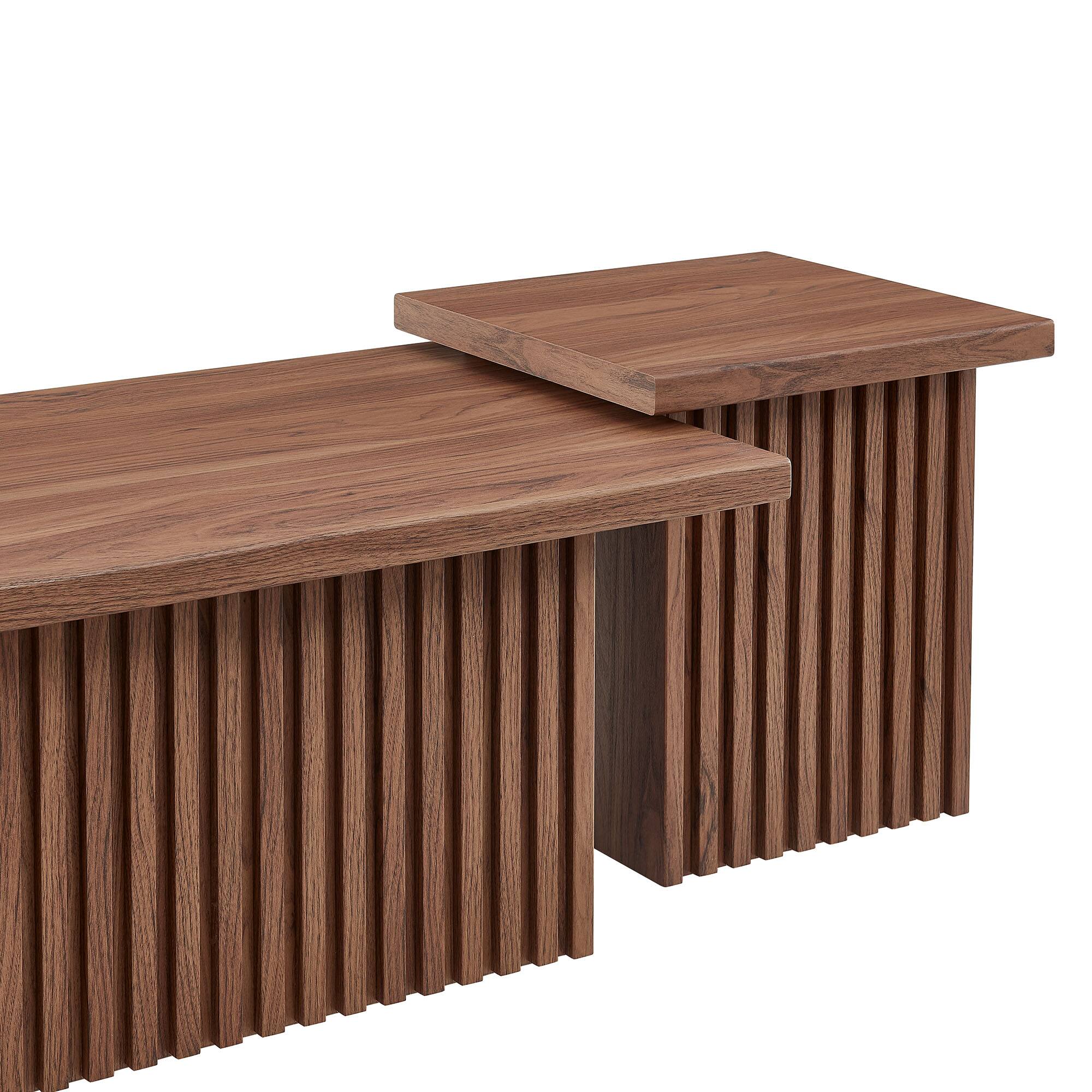Alt View 4. Modway - Render Nesting Coffee Tables Set of 2 by Modway - Walnut.