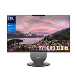 Lenovo - Upgraded - Yoga AIO 27" QHD All-in-One - Intel Core Ultra 7 255H - 16GB RAM 2TB SSD - Wireless Keyboard & Mouse - Gray