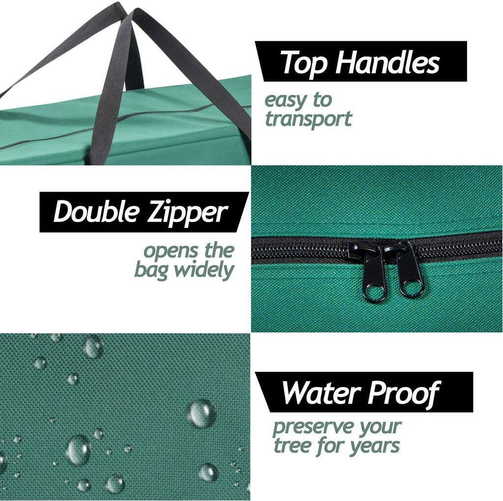 - Top Handles
  - easy to transport

- Double Zipper
  - opens the bag widely

- Water Proof
  - preserve your tree for years