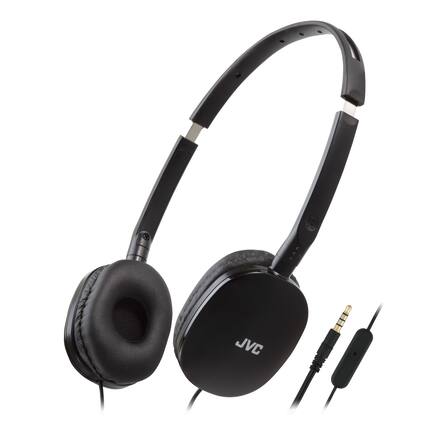 Front. JVC - FLATS with Mic and Remote On-Ear Headphones HAS160MB - Black.
