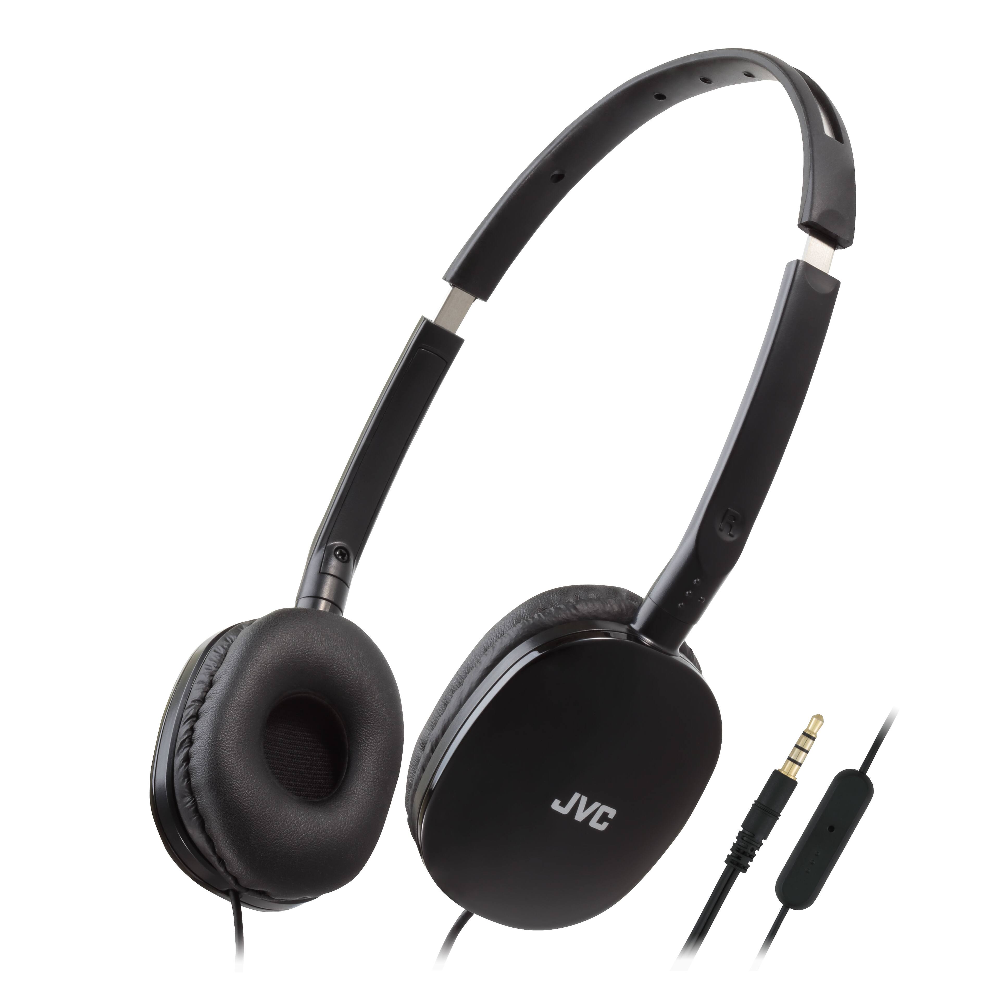 Front. JVC - FLATS with Mic and Remote On-Ear Headphones HAS160MB - Black.