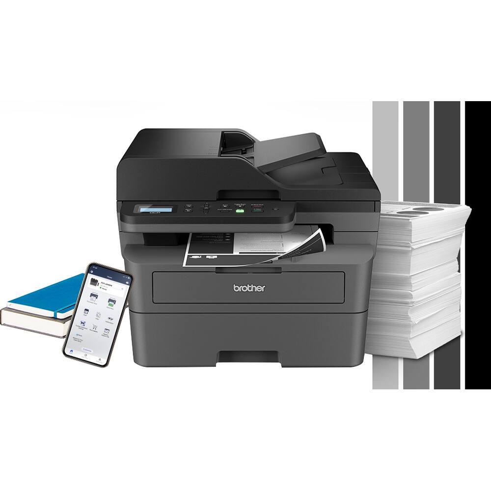 Alt View 7. Brother - DCP-L2640DW Wireless Monochrome Multi-Function Laser Printer with TN830XL 2-Pack High Yield Black Toner.