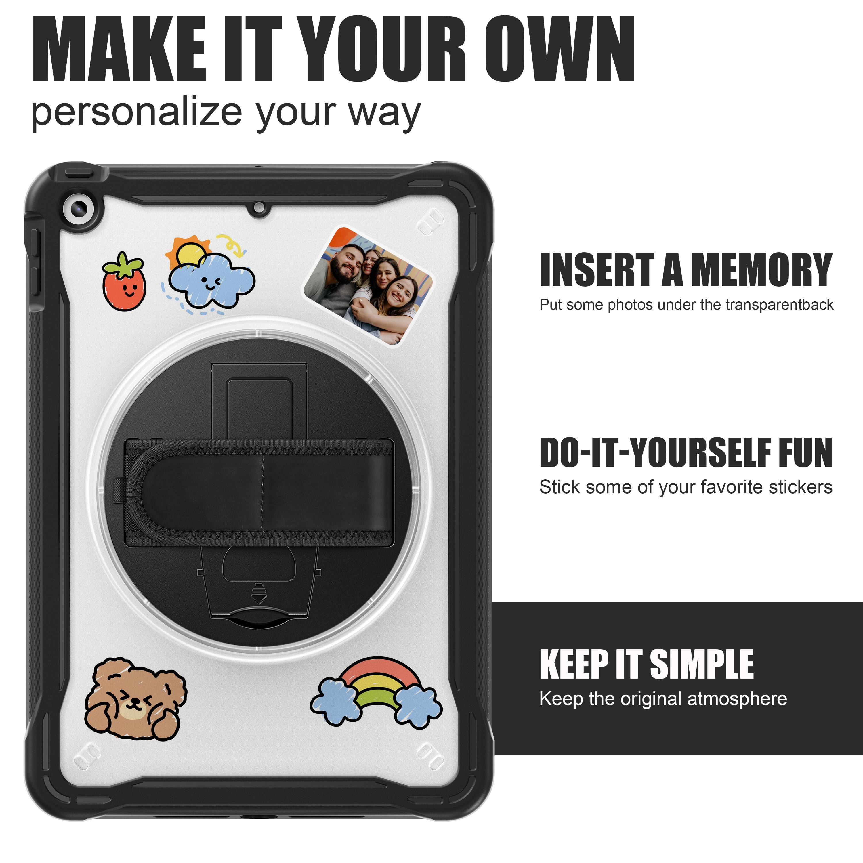MAKE IT YOUR OWN  
personalize your way  

INSERT A MEMORY  
Put some photos under the transparent back  

DO-IT-YOURSELF FUN  
Stick some of your favorite stickers  

KEEP IT SIMPLE  
Keep the original atmosphere