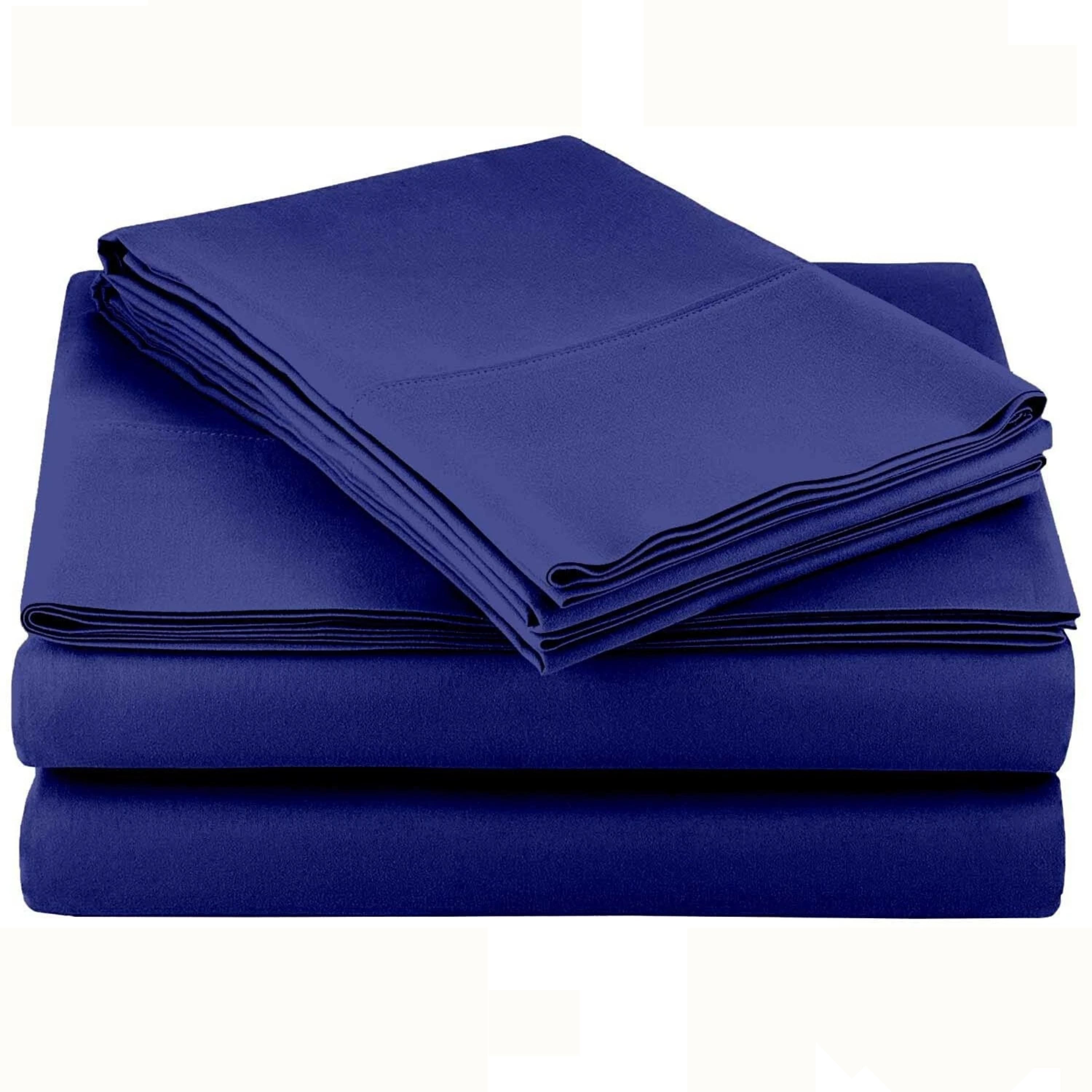 Kitcheniva - 4 Piece Bed Sheet Set Microfiber Comfort Ultra Soft Deep Pocket Sheets California King - Dark Blue