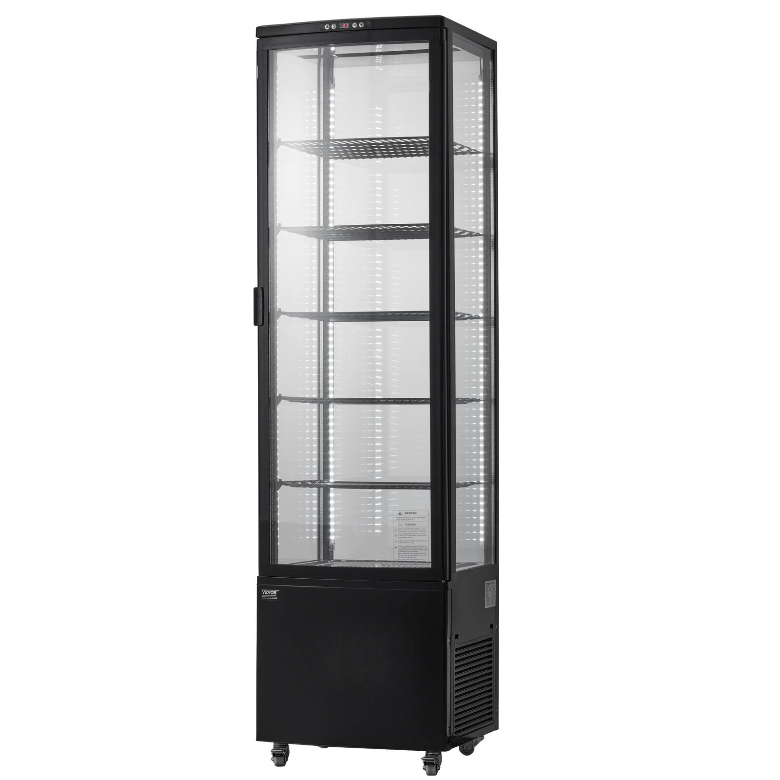 Alt View 5. VEVOR - Refrigerated Display Case, 9.8 Cu.Ft./278L Large Pastry Display Case, 5-Tier Commercial Display Refrigerator - Black.