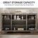 GREAT STORAGE CAPACITY
2 Side Cabinets with Transparent Glass Open Storage Shelves