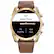 Alt View 1. Citizen - CZ Smart Unisex Hybrid 42.5mm Goldtone IP Stainless Steel Smartwatch with Brown Leather Strap - Gold.