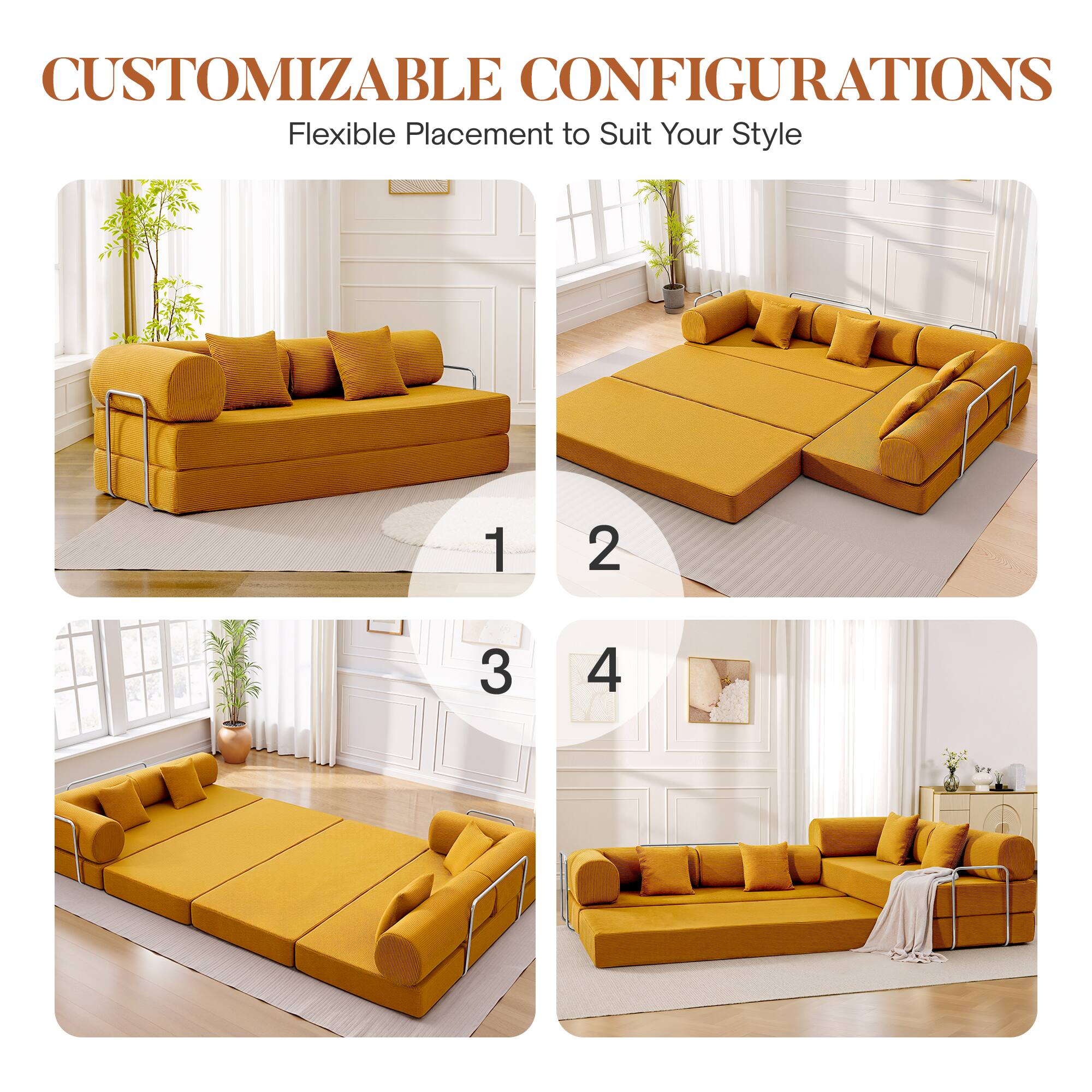CUSTOMIZABLE CONFIGURATIONS  
Flexible Placement to Suit Your Style  

1  
2  
3  
4