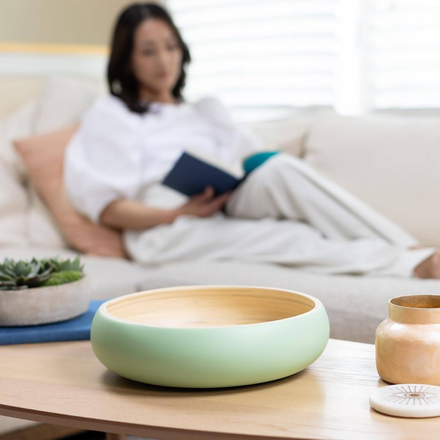 Alt View 2. Lexa - Bamboo Fruit Bowl, 12 Inch, Sage - Sage.