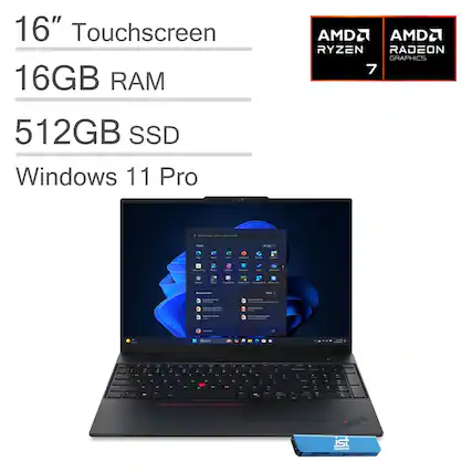 16" Touchscreen
16GB RAM
512GB SSD
Windows 11 Pro
AMD Ryzen 7
AMD Radeon Graphics