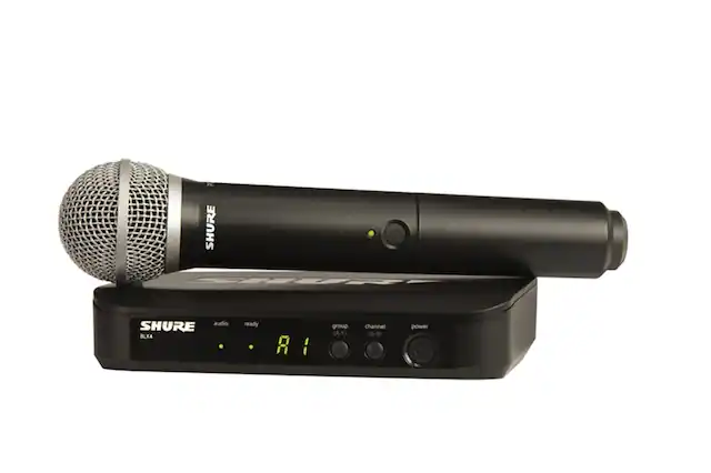 SHURE audio SHURE BLX4 ready R 1 group (A-Y) channel (0-9) power
