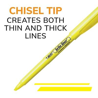 CHISEL TIP  
CREATES BOTH THIN AND THICK LINES  

briteLiner  
Fluorescent Highlighter