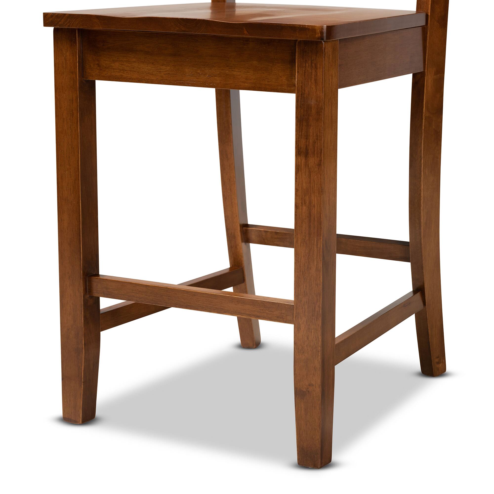 Alt View 1. Baxton Studio - Nicolette Modern and Contemporary Transitional Walnut Finished Wood 2-Piece Counter Stool Set - Walnut Brown.