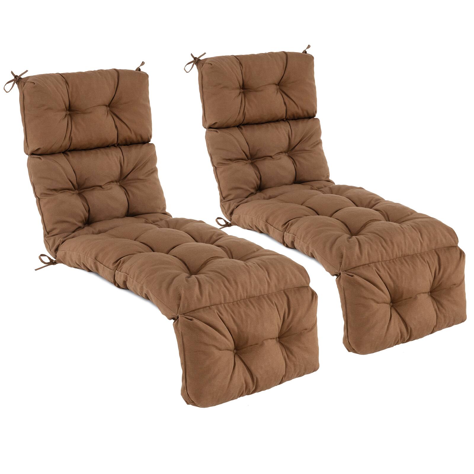 Alt View 5. Gymax - Gymax Set of 4 73'' Lounge Chaise Cushion Padded Recliner Cushion Brown - Brown.