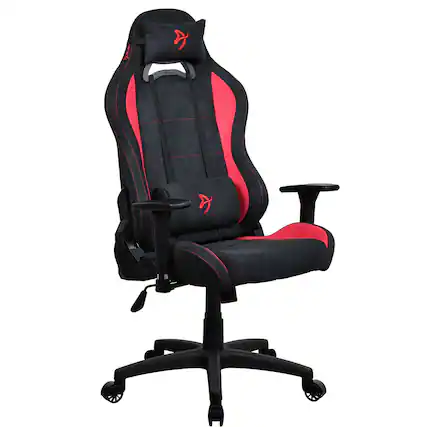Front. Arozzi - Torretta Supersoft Upholstery Fabric Gaming Chair - Red.