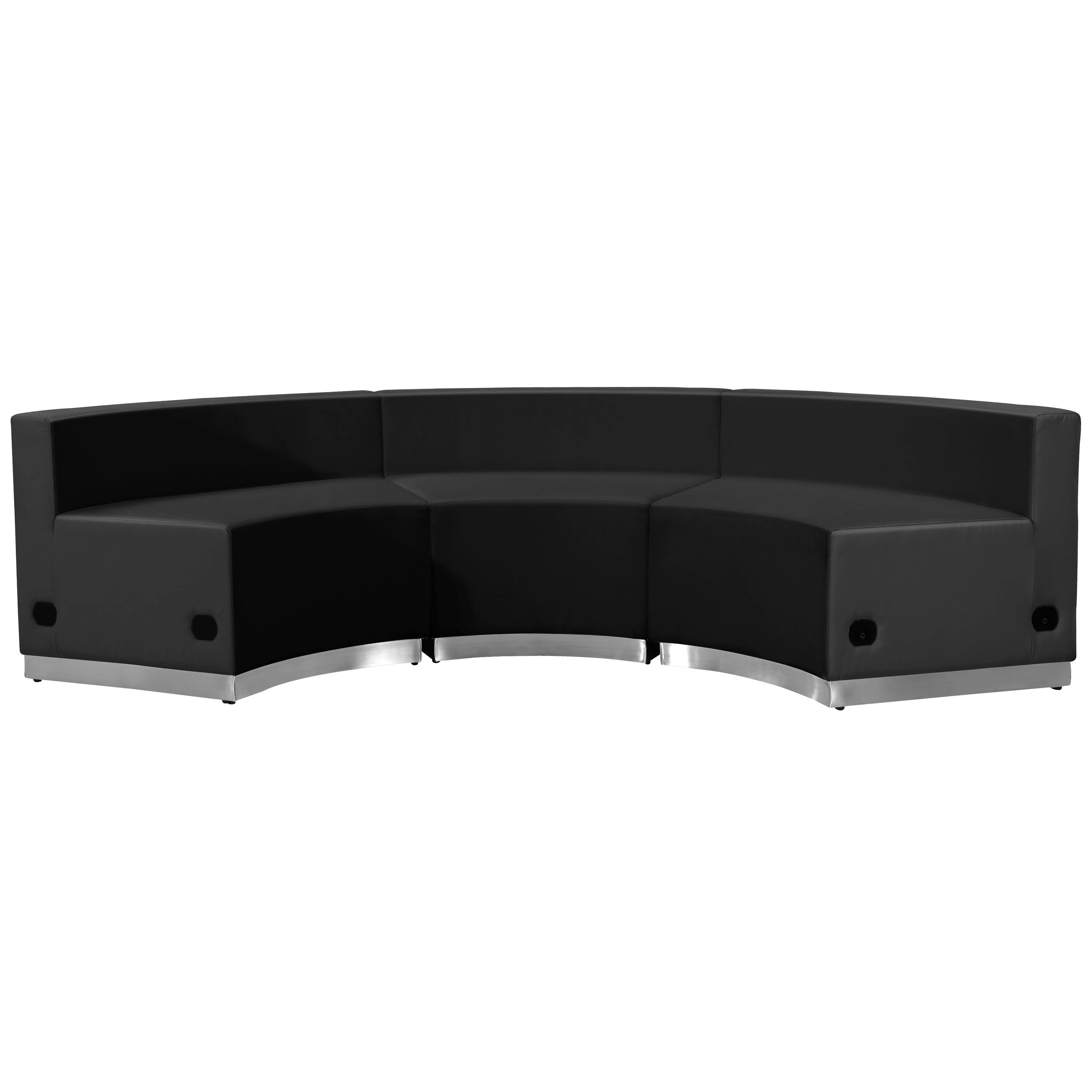 Alt View 5. Emma + Oliver - Faux Leather Modular Reception Seating Configuration, 3 Pieces - Black.