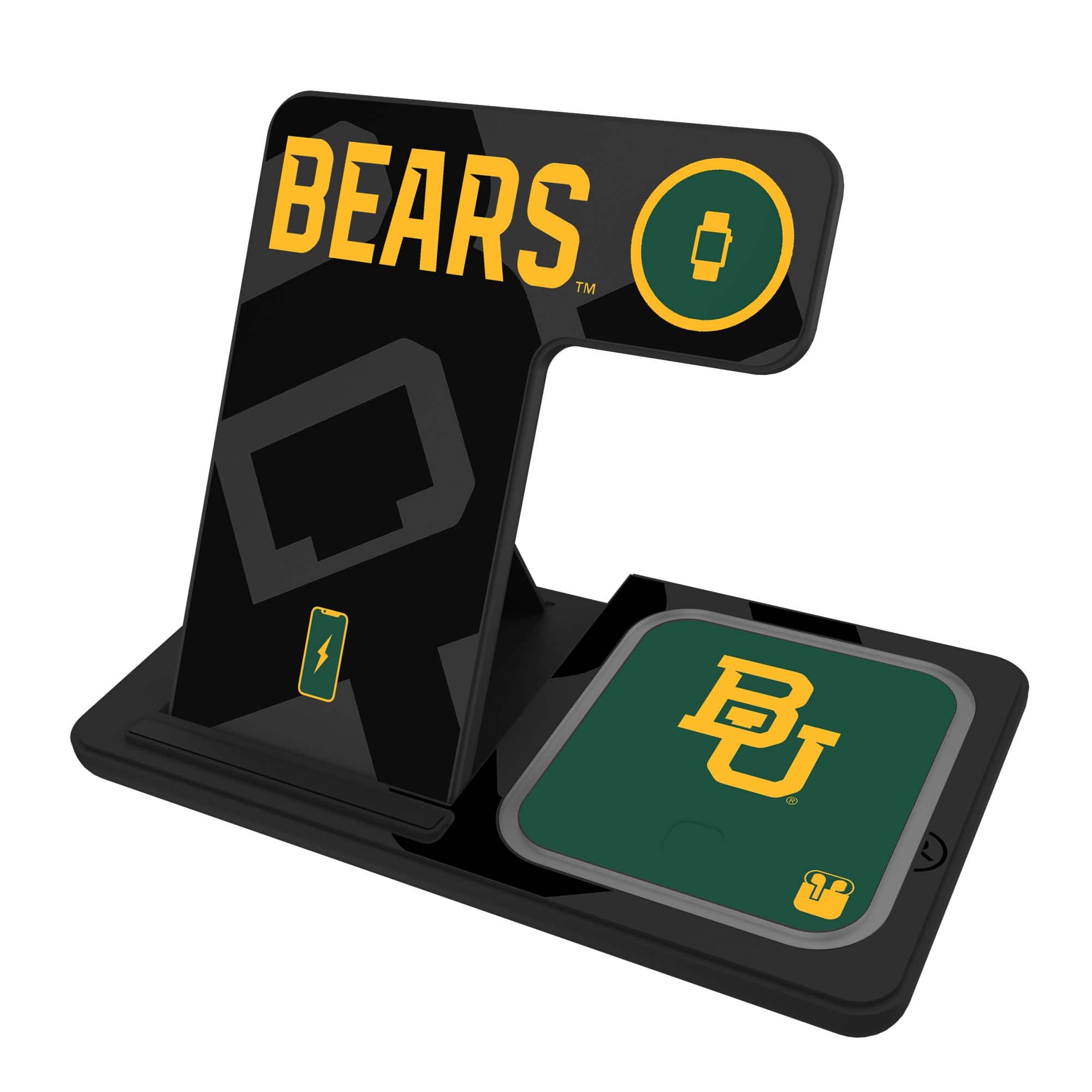 Keyscaper - Baylor Bears Three-in-One Charging Station - Black