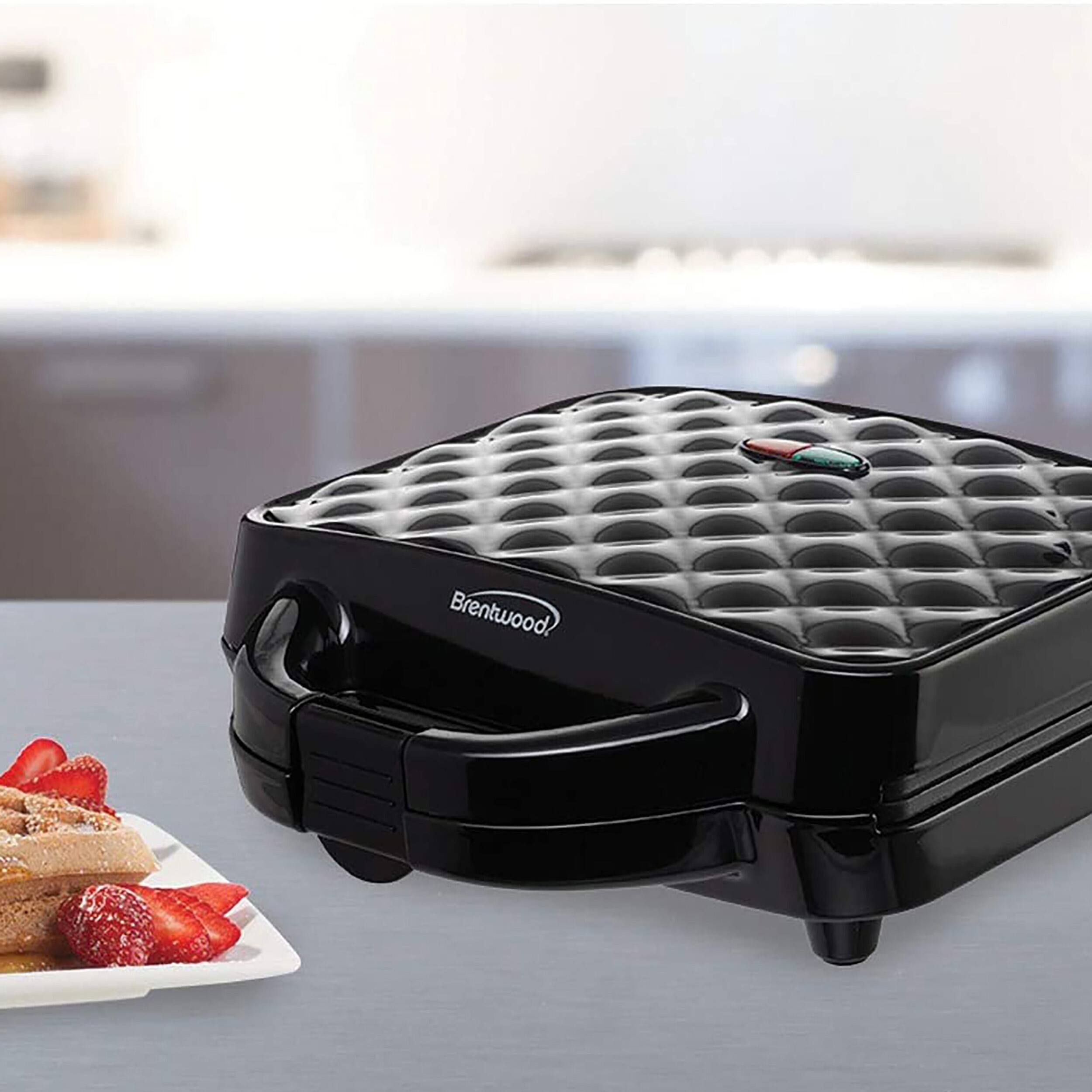 Alt View 2. Brentwood - Brentwood Couture Purse Non-Stick Dual Waffle Maker in Black with Indicator Lights - Black.