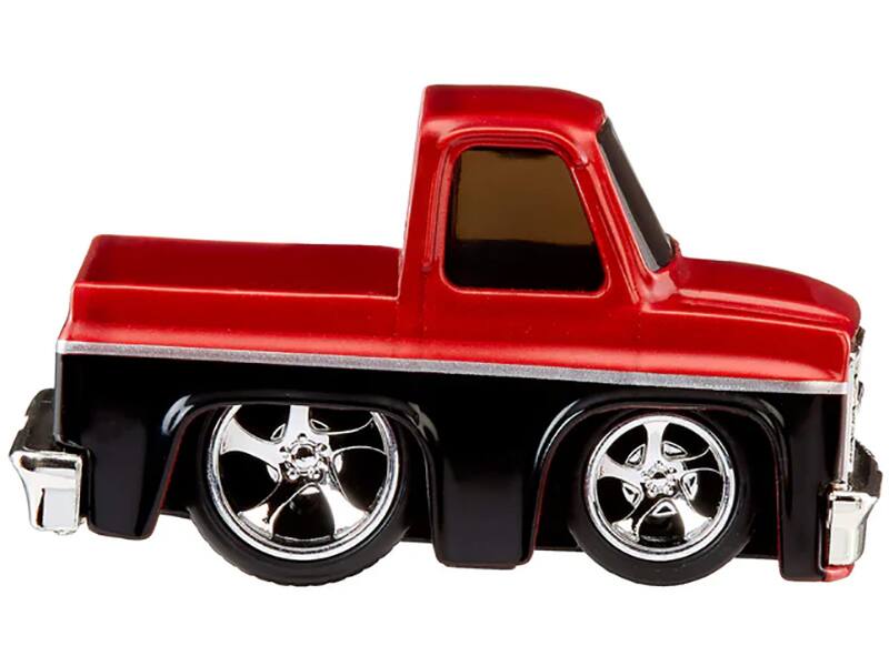 Alt View 2. Car Tuned - 1987 Chevrolet C10 Pickup Truck Red Metallic and Black "Customs" Series 2 Diecast Model Car by CarTuned.