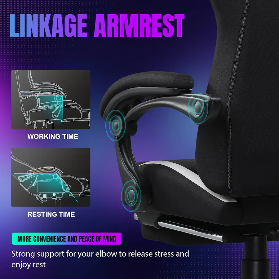 CloudRest Pro Ergonomic Gaming Chair with Headrest & Lumbar Support for ...