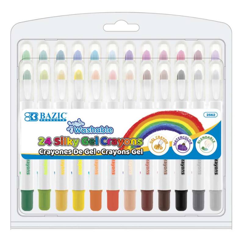 BAZIC 2562 83 PRODUCTS Washable 24 Silky Gel Crayons GEL CRAYON ANTERCOLO BENOABLE  
Crayones De Gel GeloCrayons Gel rayons I tayons rayons rayons rayons I rayons rayons rayons rayons ravons rayons