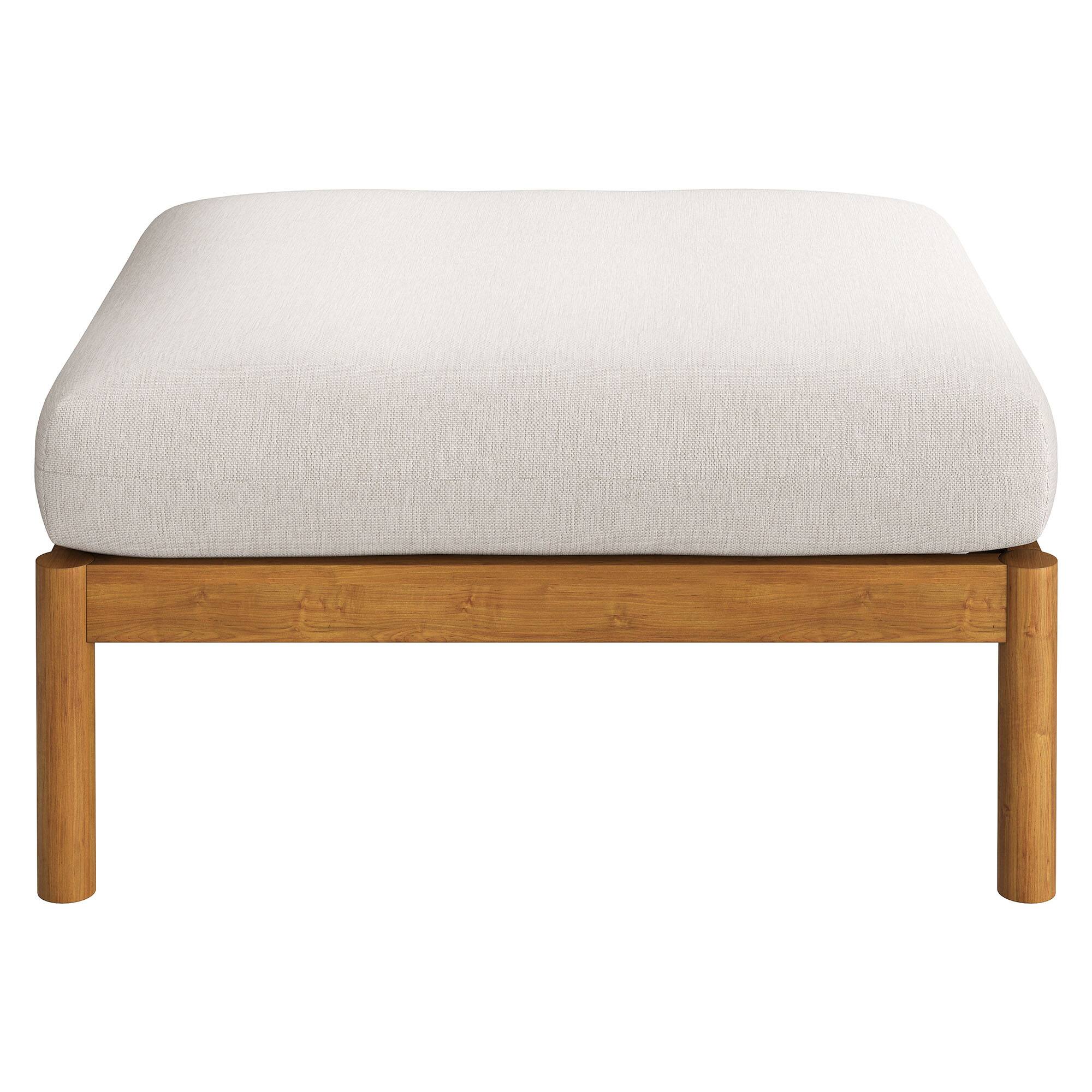 Alt View 3. Modway - Eleni Square Outdoor Teak Wood Ottoman by Modway - Natural Sail.