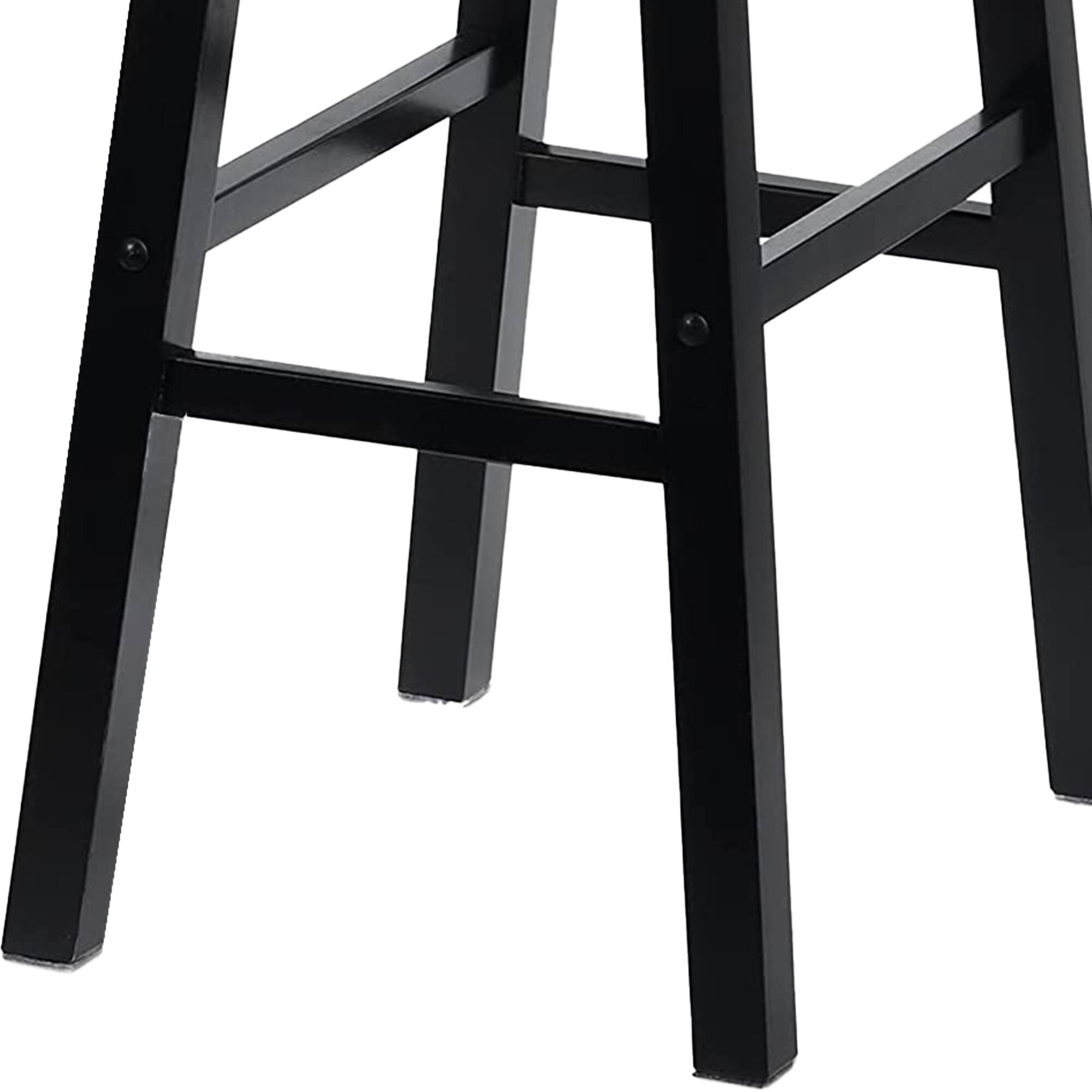 Alt View 4. PJ Wood - PJ Wood Classic Saddle Seat 29 Inch Tall Kitchen Counter Stools, Black (4 Pack) - Black.