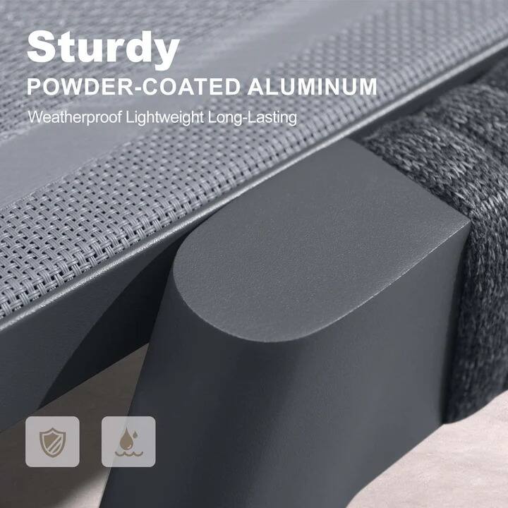 Sturdy  
POWDER-COATED ALUMINUM  
Weatherproof Lightweight Long-Lasting