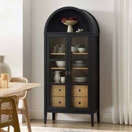 Nolan Tall Arched Storage Display Cabinet by Modway - Black Oak