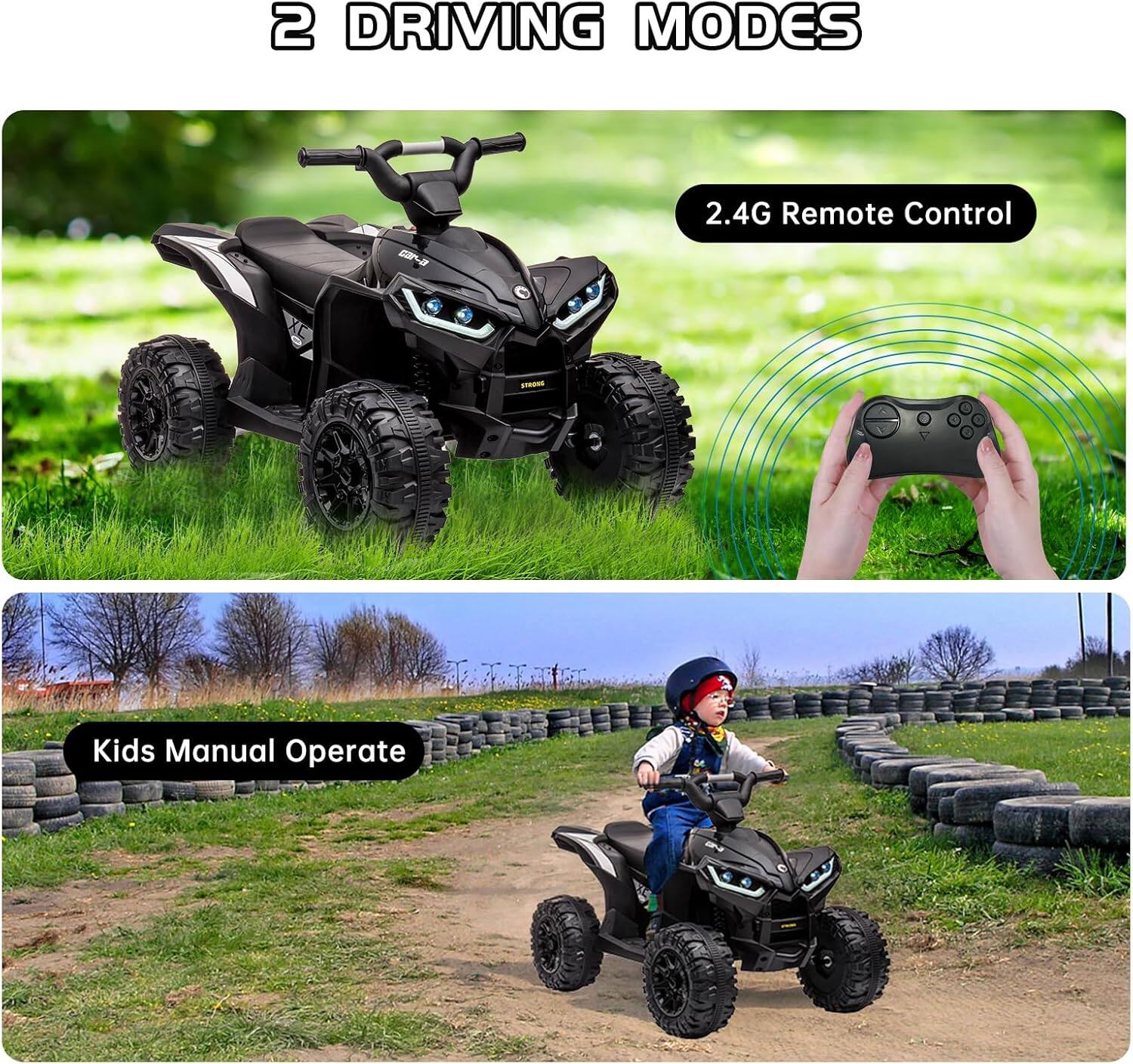 2 DRIVING MODES

2.4G Remote Control

Kids Manual Operate