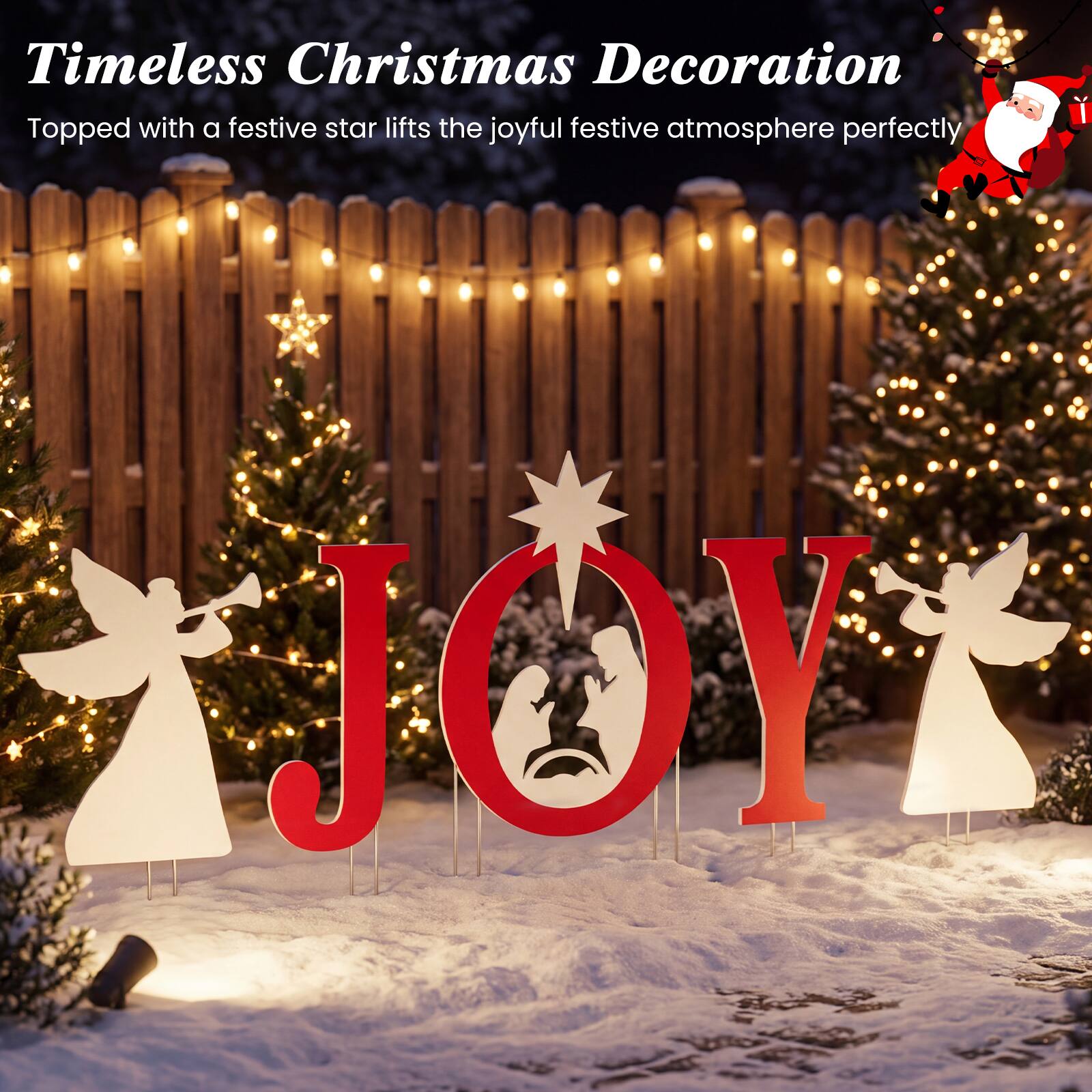 Timeless Christmas Decoration  
Topped with a festive star lifts the joyful festive atmosphere perfectly