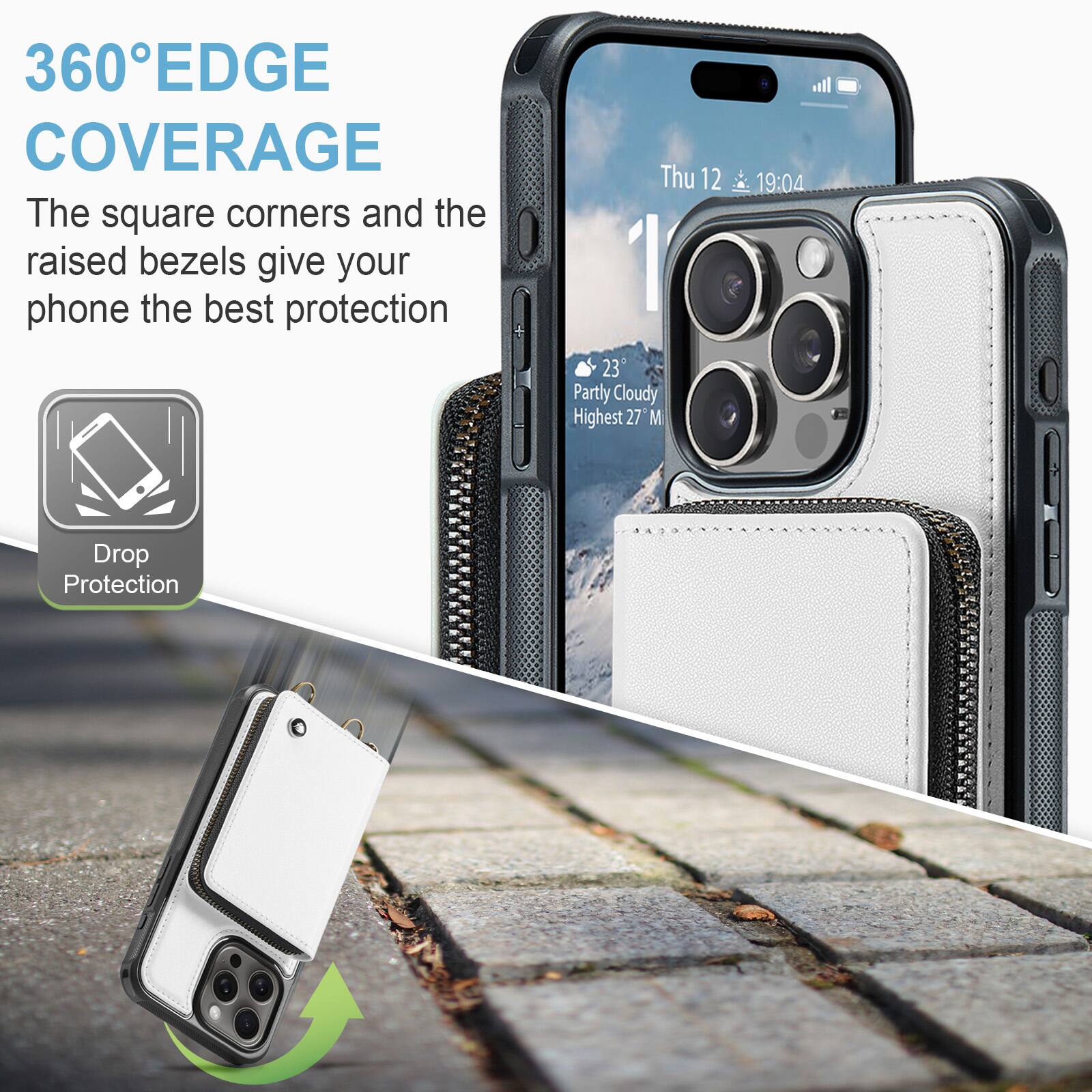 360° EDGE COVERAGE

The square corners and the raised bezels give your phone the best protection

Drop Protection

Thu 12 19:04

Partly Cloudy Highest 27° M
